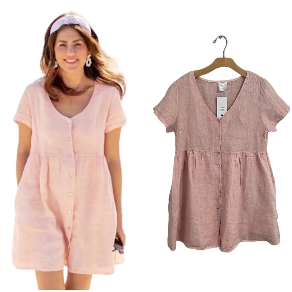 Jillian Harris Priv Hampton Pale Pink Linen Dress